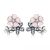 Silberne Kirschblütenohrringe, rosa