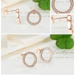 Silberne Creolen-Ohrstecker, Roségold, Roségold