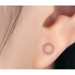 Silberne Creolen-Ohrstecker, Roségold, Roségold