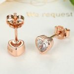 Silberohrringe, herzförmig, Roségold, Roségold