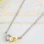 Doppelte Herz-Silberhalskette