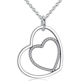 Herz-in-Herz-Silberhalskette