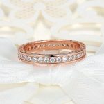 Kupferring mit Zirkonkristall, Roségold, Größe 6