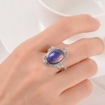  Stimmungsring, ovaler Stein, Vintage, Retro-Stil, größenverstellbar