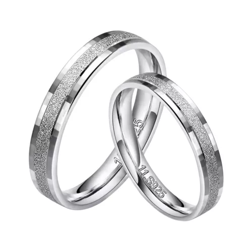 Silberner Ehering für Herren, Größe 10