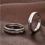 Ezüst karikagyűrű, egy pár, szívdobbanás