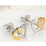 Doppelherz-Silberohrringe