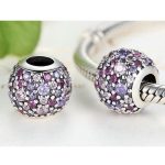  Silberner Perlenanhänger mit farbigem Kristall