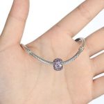  Silberner Perlenanhänger mit farbigem Kristall