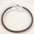 Geflochtenes Armband, Leder, braun, mit Silberverschluss, 20 cm