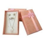 Schmuckkästchen mit Schleife, aus Papier, rosa