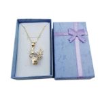 Schmuckkästchen mit Schleife, aus Papier, blau