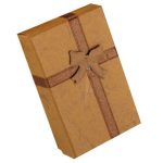 Schmuckkästchen mit Schleife, aus Papier, braun