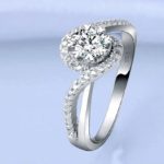 Damen-Verlobungsring, Silber, gedreht, Größe 7