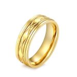  Herren-Ehering, Edelstahl, goldfarben, Größe 10