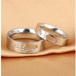  Herren-Ehering mit Fußabdruck, Edelstahl, silberfarben, Größe 9