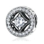  Silberner Radanhänger, verziert mit Zirkonkristall