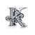  Silberner Buchstabe-K-Charm mit Zirkoniumkristall