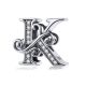  Silberner Buchstabe-K-Charm mit Zirkoniumkristall