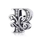 Silberner Buchstabe-P-Charm mit Zirkoniumkristall