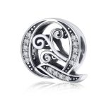  Silberner Buchstabe-Q-Charm mit Zirkoniumkristall