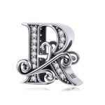  Silberner Buchstabe R-Charm mit Zirkoniumkristall