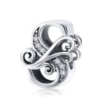  Silberner Buchstabe S-Charm mit Zirkoniumkristall