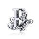  Silberner Buchstabe-B-Charm mit Zirkoniumkristall