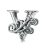  Silberner Buchstabe-V-Charm mit Zirkoniumkristall