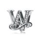  Silberner Buchstabe W-Charm mit Zirkoniumkristall