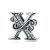  Silberner Buchstabe-X-Charm mit Zirkoniumkristall
