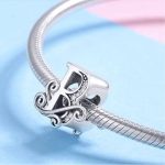  Silberner Buchstabe-B-Charm mit Zirkoniumkristall