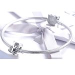  Silberner Buchstabe-B-Charm mit Zirkoniumkristall