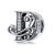  Silberner Buchstabe-D-Charm mit Zirkoniumkristall