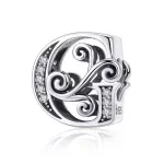  Silberner Buchstabe G-Charm mit Zirkoniumkristall