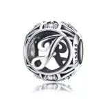  Silberner Buchstabe J mit Charm-Kristallen