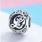  Silberner Buchstabe L mit Charm-Kristallen