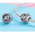  Silberner Buchstabe M mit Charm-Kristallen