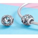  Silberner Buchstabe N mit Charm-Kristallen