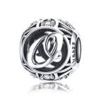  Silberner Buchstabe O mit Charm-Kristallen