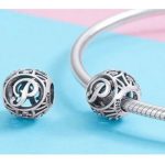  Silberner Buchstabe P mit Charm-Kristallen