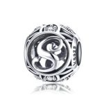  Silberner Buchstabe S mit Charm-Kristallen