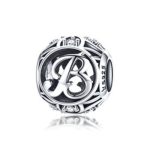  Silberner Buchstabe B mit Charm-Kristallen