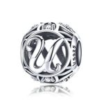 Silberner Buchstabe U mit Charm-Kristallen