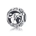  Silberner Buchstabe V mit Charm-Kristallen