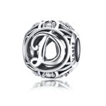  Silberner Buchstabe D mit Charm-Kristallen