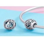  Silberner Buchstabe E mit Charm-Kristallen