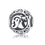  Silberner Buchstabe F mit Charm-Kristallen