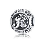  Silberner Buchstabe H mit Charm-Kristallen