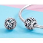  Silberner Buchstabe H mit Charm-Kristallen